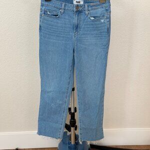PAIGE Size 28 Light Wash Straight-Leg Jeans – Crop/Raw Hem